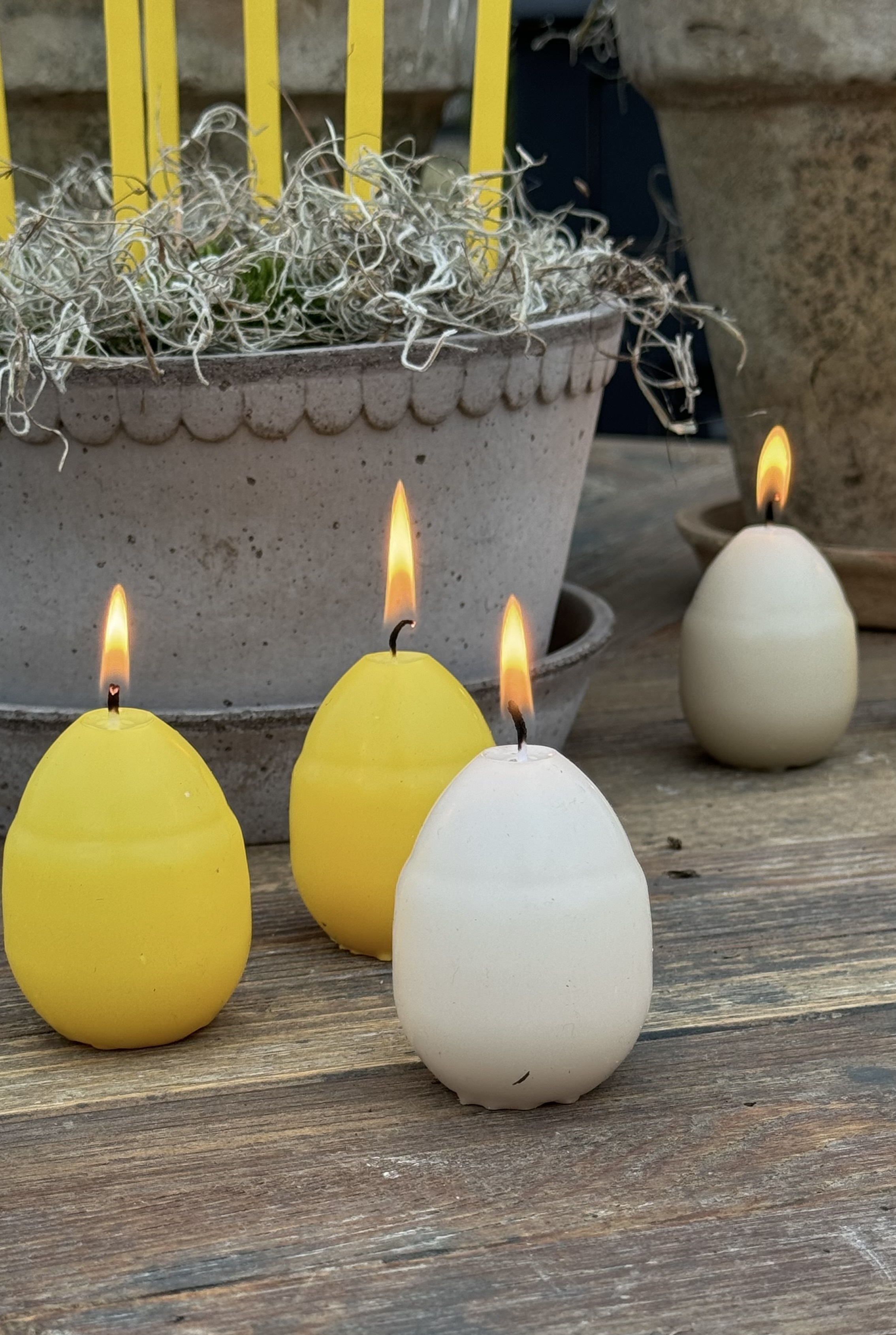 Candle - Egg candle - Life-size hen's egg - Easter yellow - 7 cm - 16
