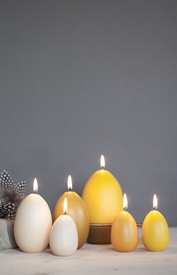 Candle - Egg candle - Life-size hen's egg - Easter yellow - 7 cm - 3