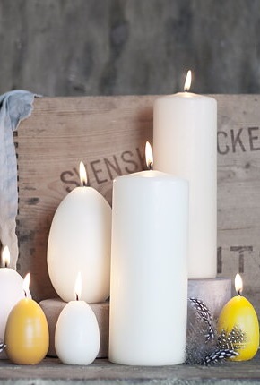 Candle - Egg candle - Life-size hen's egg - Easter yellow - 7 cm - 5