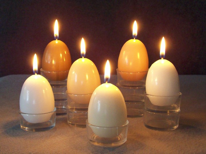 Candle - Egg candle - Life-size hen's egg - Easter yellow - 7 cm - 8
