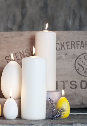 Candle - Egg candle - Life-size hen's egg - Easter yellow - 7 cm - 6