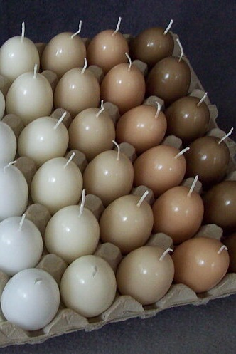 Candle - Egg candle - Natural size hen's egg - Ivory - 7 cm - 2