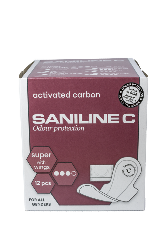Saniline C super med vingar - Inkontinesskydd 12 pack