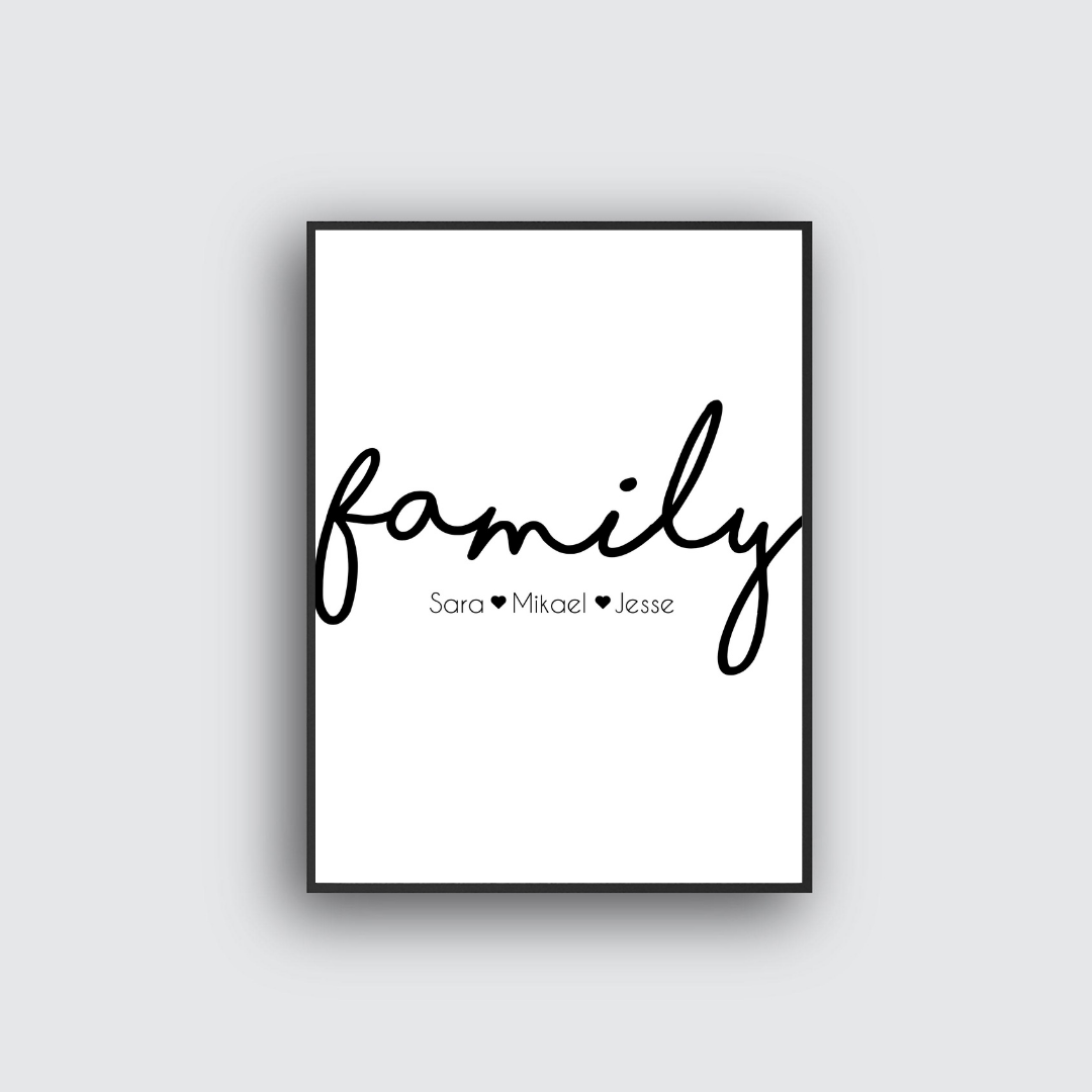 Familjeposter med namn