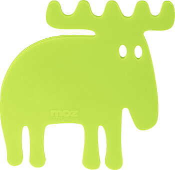 Glasunderlägg Älg silikon, limegrön
