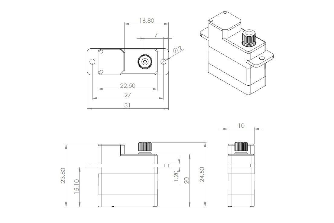 MKS DS6100 0.12s/60°, 3.19kg.cm - 2