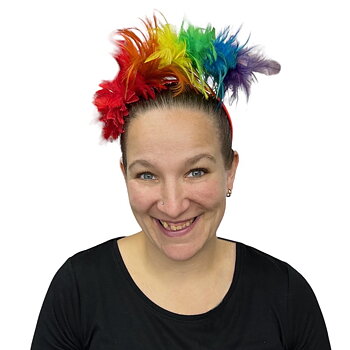 Federfahne - Federstirnband regenbogenfarben