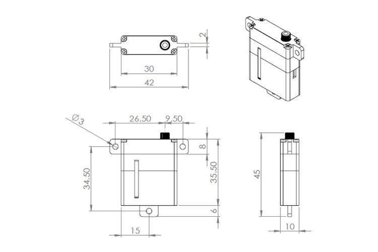 MKS HBL6625 0.11s/60°, 10.4kg.cm - 2