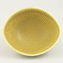 Gunnar Nylund (Ritzi 1960s) Yellow Oval Bowl with Linear Relief 13 cm (3)