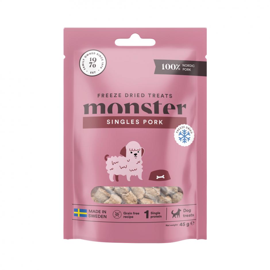 Monster Freeze Dried  Dog Treats 45g - Biff, Kyckling, Gris, Lamm - 3