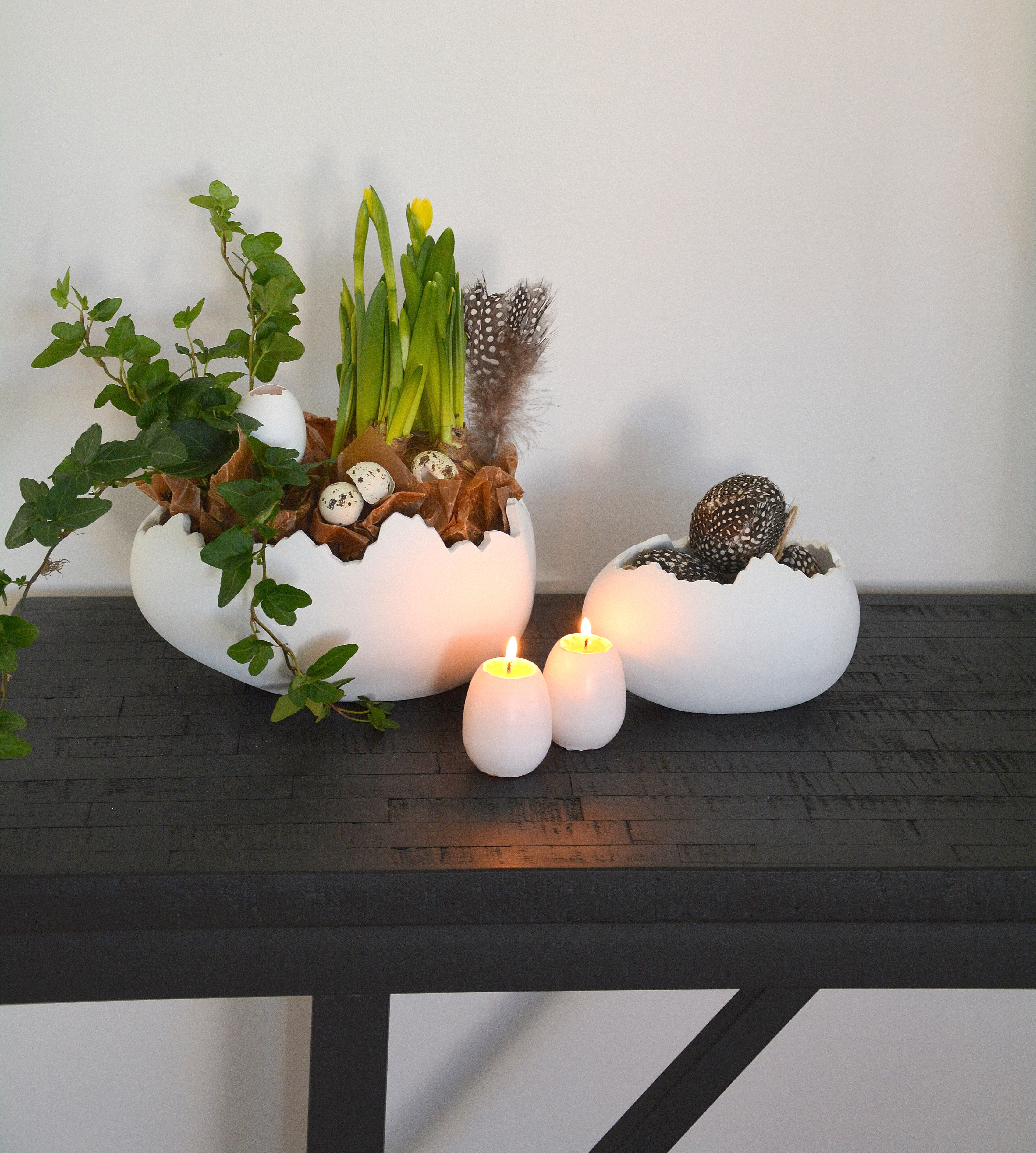 Kruka äggskal vit stor 22 cm