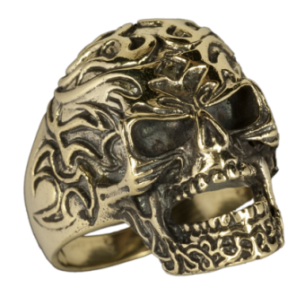 Tribal Skull Bronze Ring