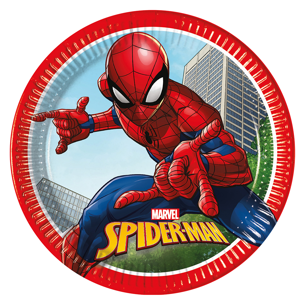 Papperstallrik spiderman 8-pack