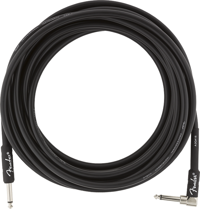 FENDER PROFESSIONAL 18,6' (5,5 Meter) ANGLE INSTRUMENT CABLE BLACK