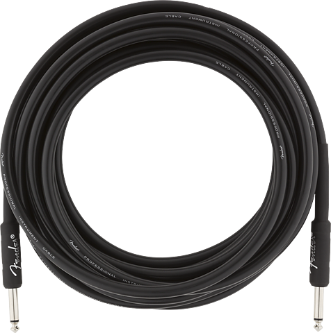 FENDER PROFESSIONAL 18,6' (5,5 Meter) STRAIGHT/STRAIGHT INSTRUMENT CABLE BLACK