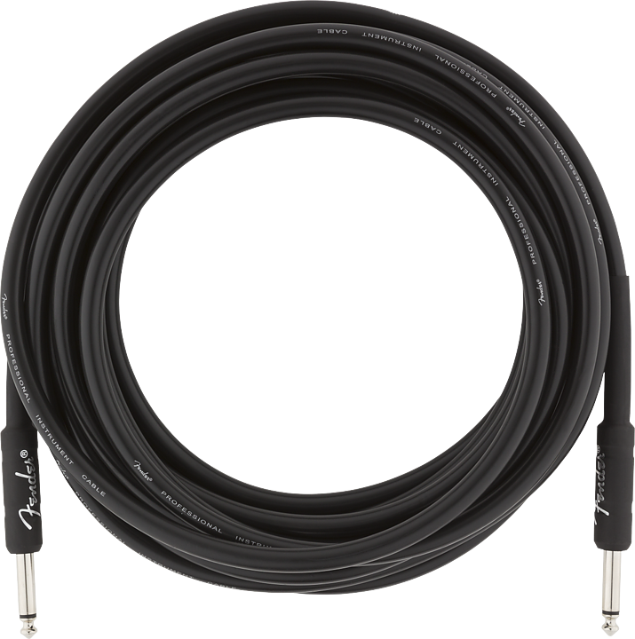 FENDER PROFESSIONAL 18,6' (5,5 Meter) STRAIGHT/STRAIGHT INSTRUMENT CABLE BLACK