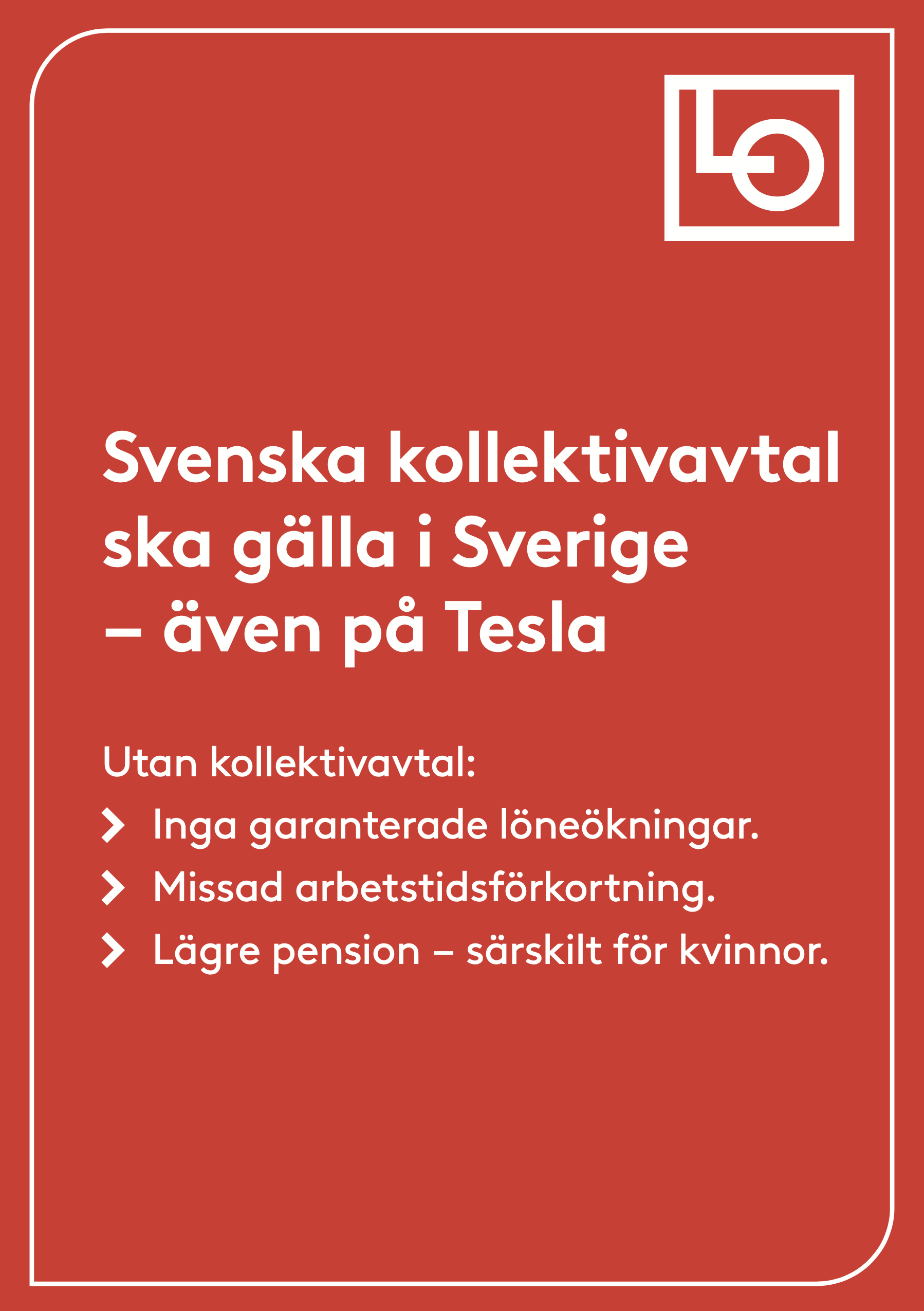 Flyer A5 - Dubbelsidig - Kollektivavtal Tesla