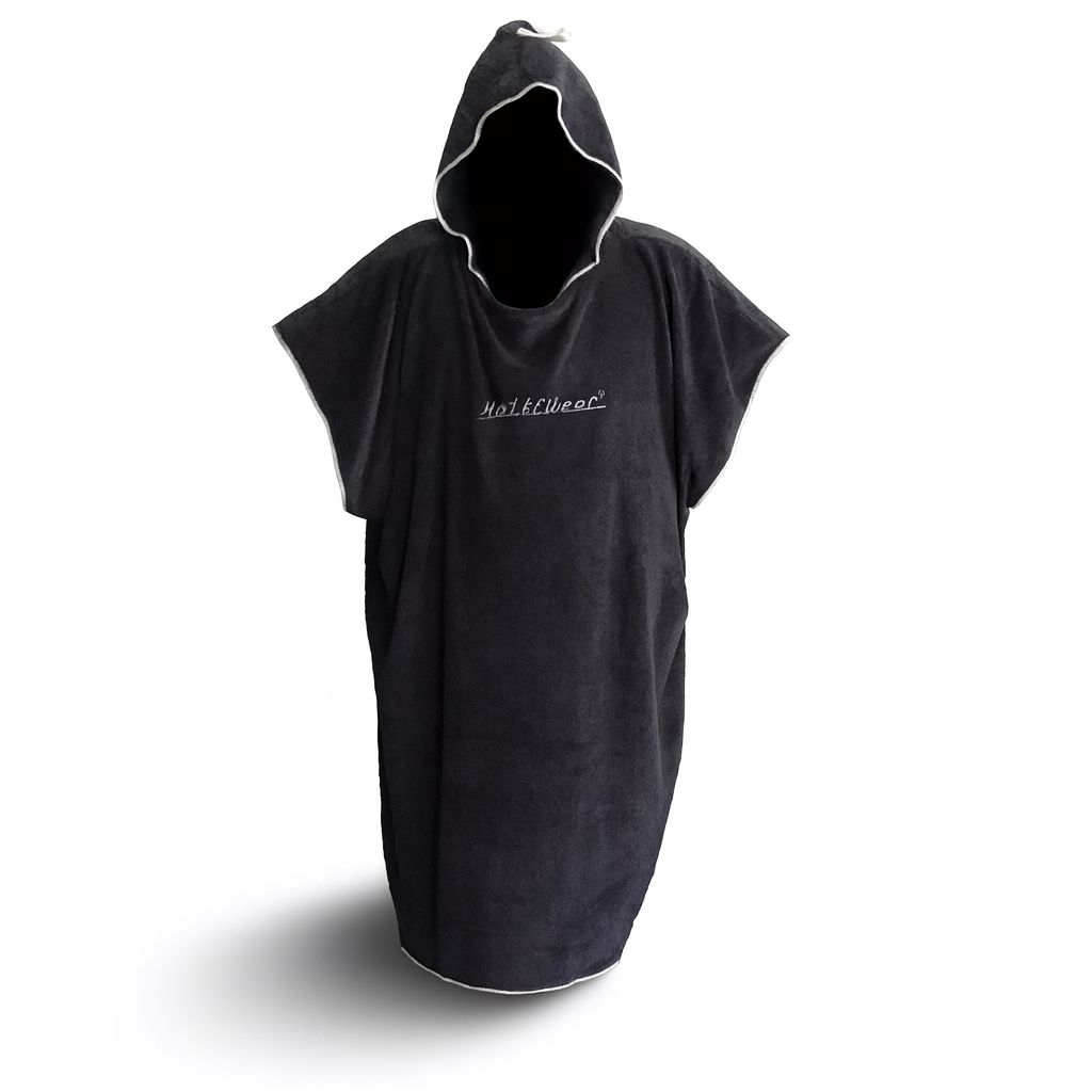 Poncho Towel De luxe Extra tjock och gosig - Wolffwear  - Svart/grå - FÖRBESTÄLLNING