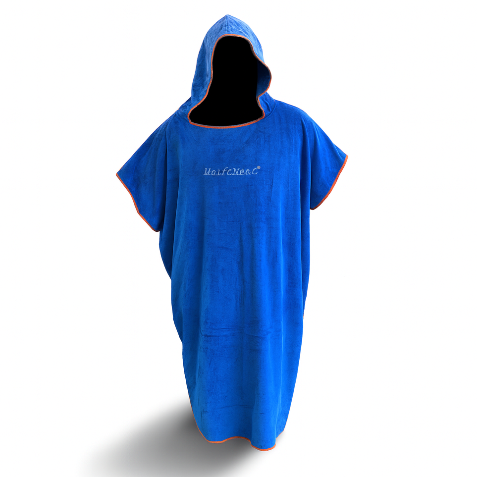 Poncho Towel De luxe Extra thick and coosy - Wolffwear - Blue/Orange