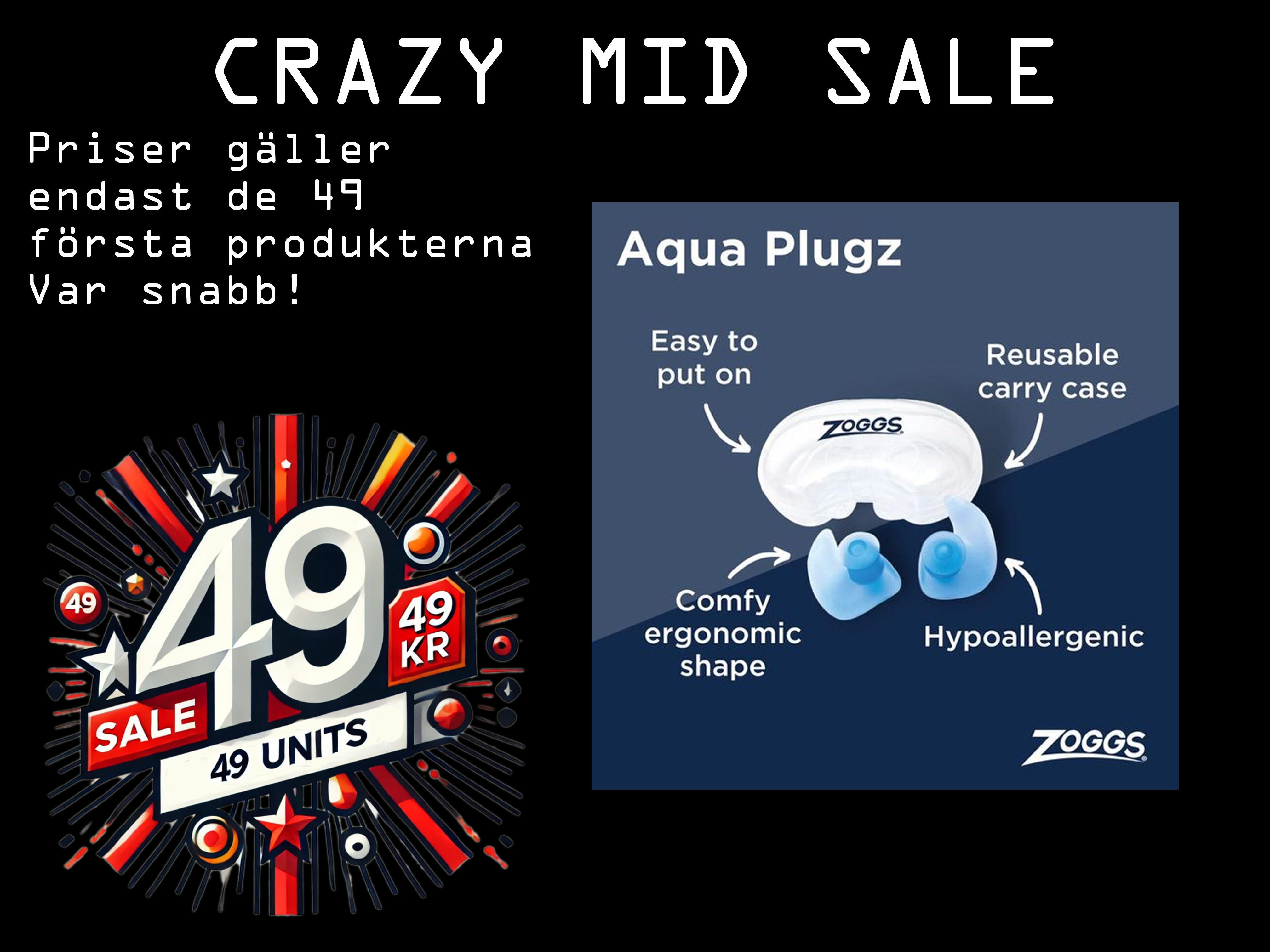 Zoggs Aqua Plugz Earbuds for Swimming - Blue