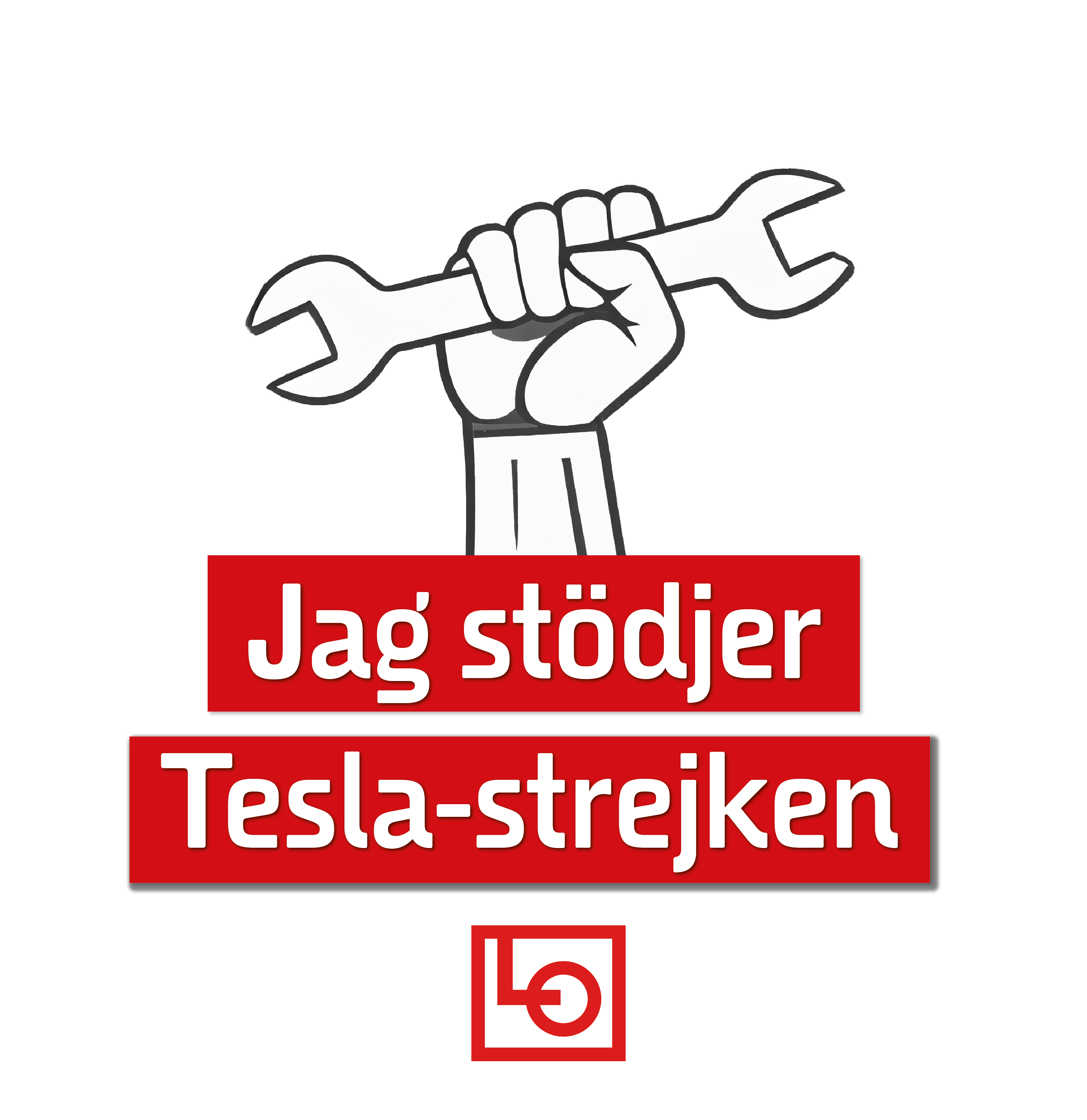 Rulle med klisterdekal - Jag stödjer Teslastrejken