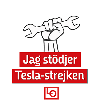Rulle med klisterdekal - Jag stödjer Teslastrejken