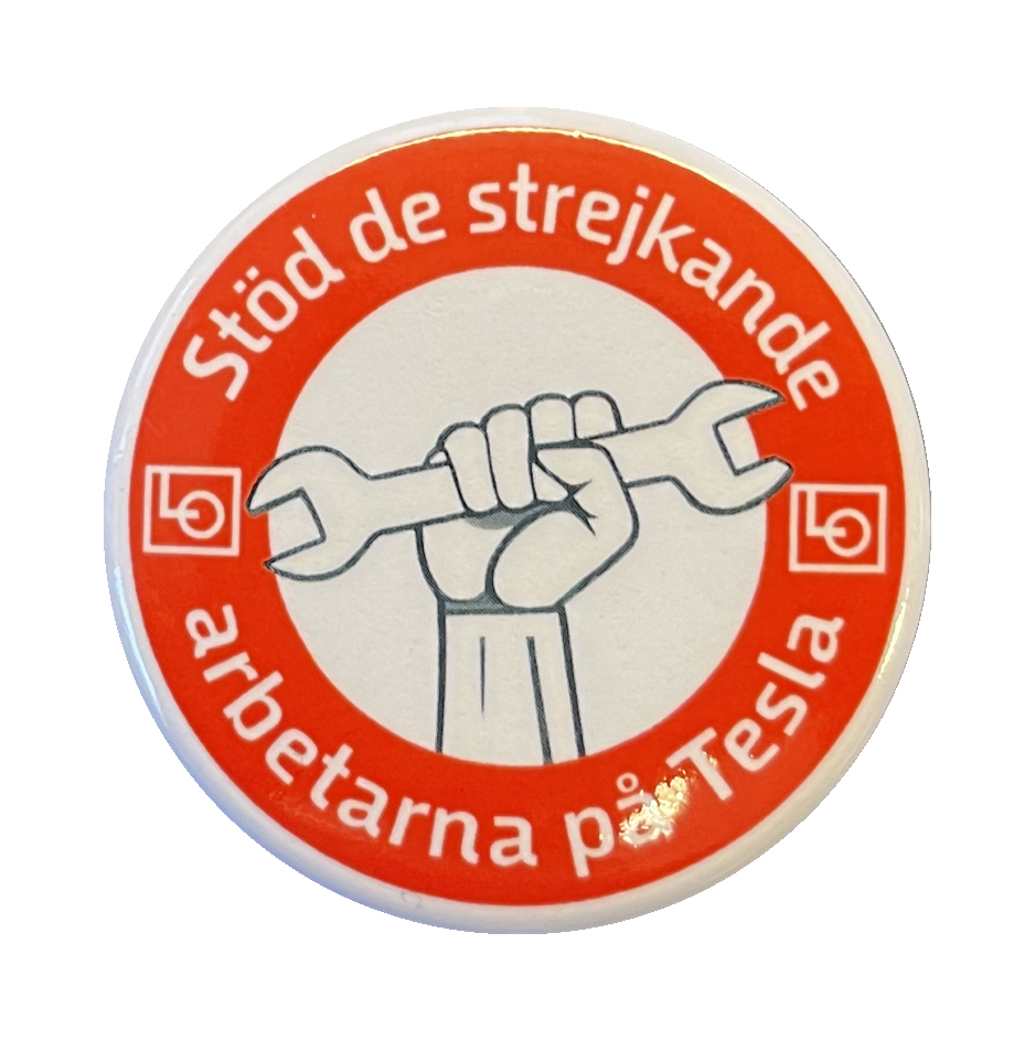 Rulle med klisterdekal - Jag stödjer Teslastrejken