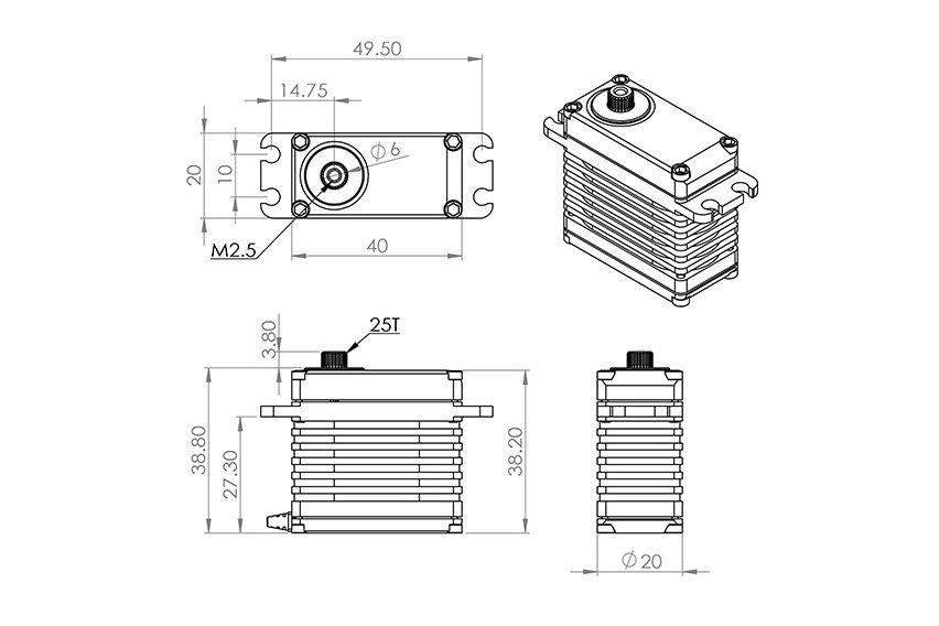 MKS HBL575 0.06s/60°, 24.0kg.cm - 2