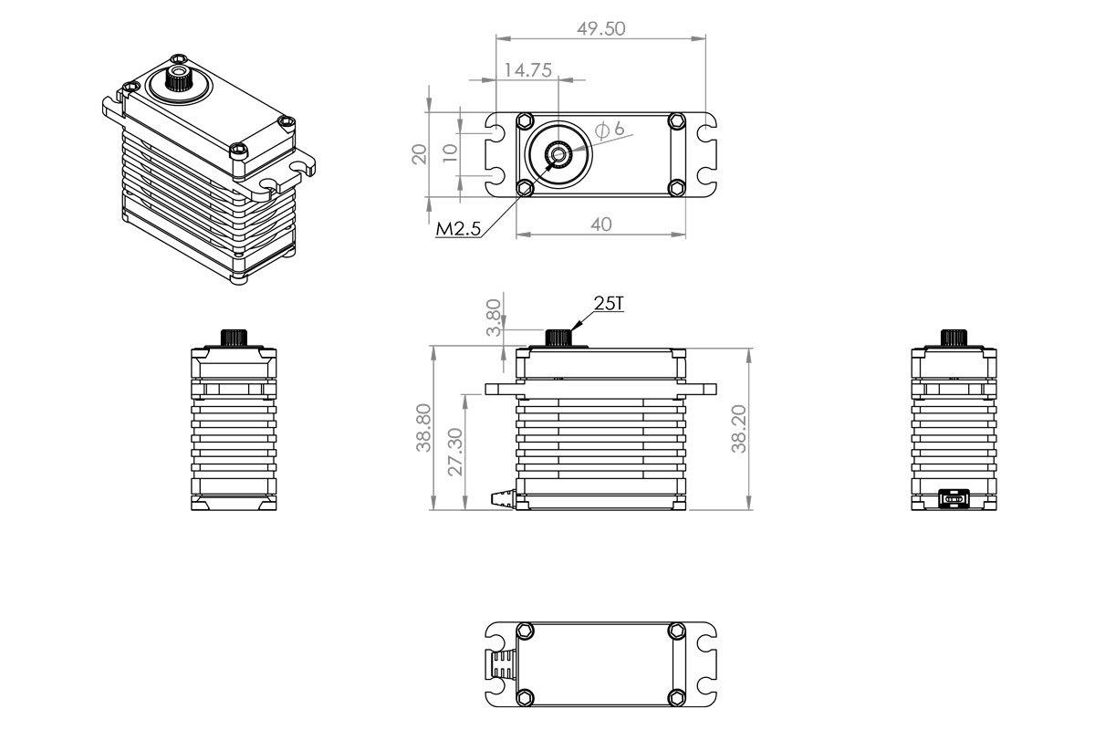 MKS HBL550 0.085s/60°, 38.0kg.cm - 2
