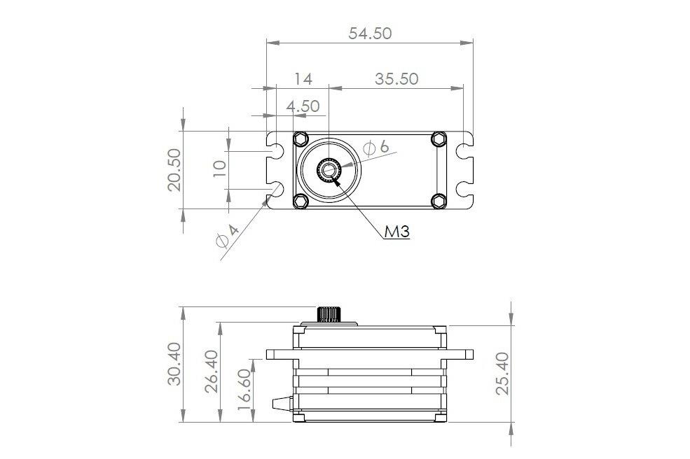 MKS HBL550LX 0.083s/60°, 16.0kg.cm - 2