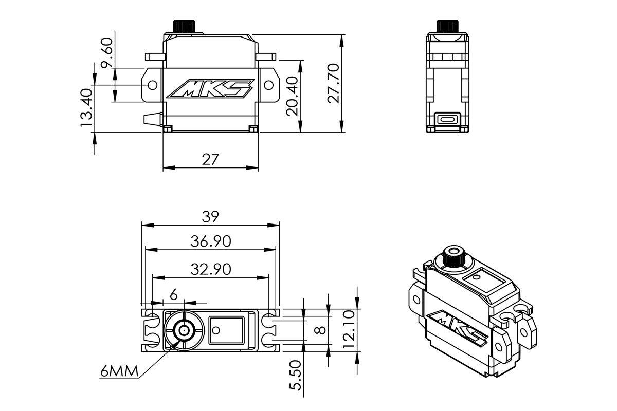 MKS HV50P 0.071s/60°, 8.3kg.cm - 2