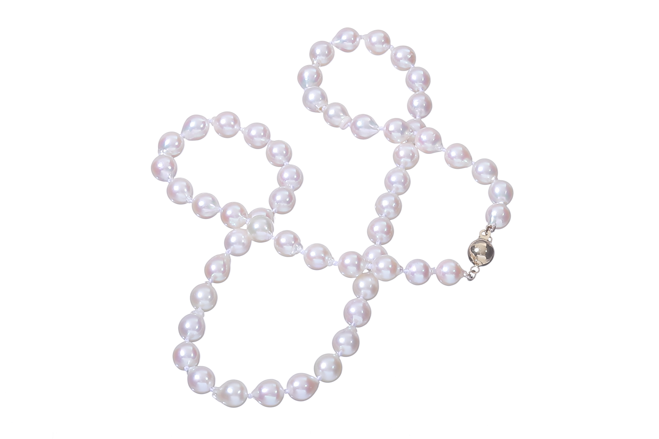 Akoya-Perlenkette in Standardqualität mit Goldverschluss 6.5–7 mm - 4