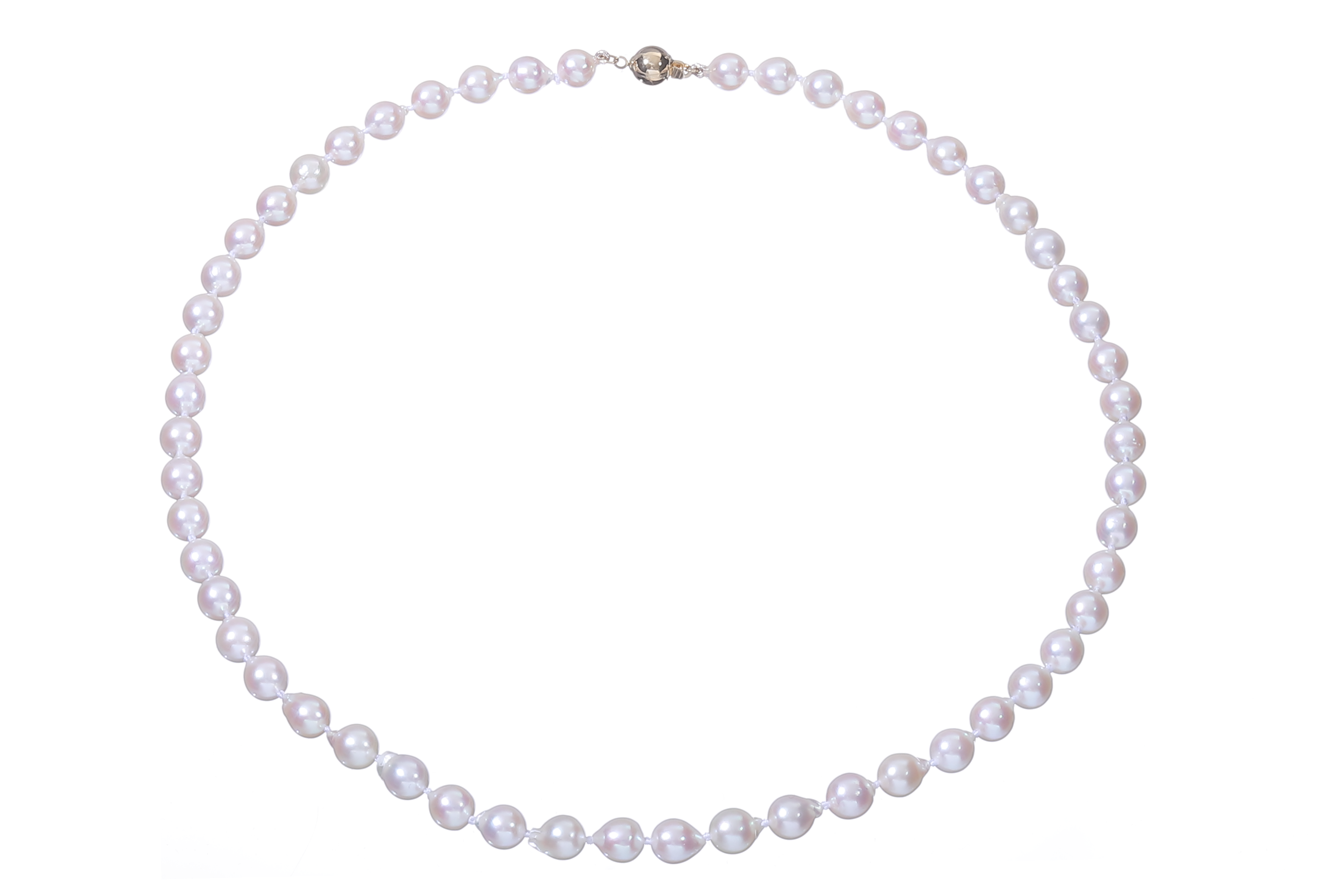 Akoya-Perlenkette in Standardqualität mit Goldverschluss 6.5–7 mm - 2