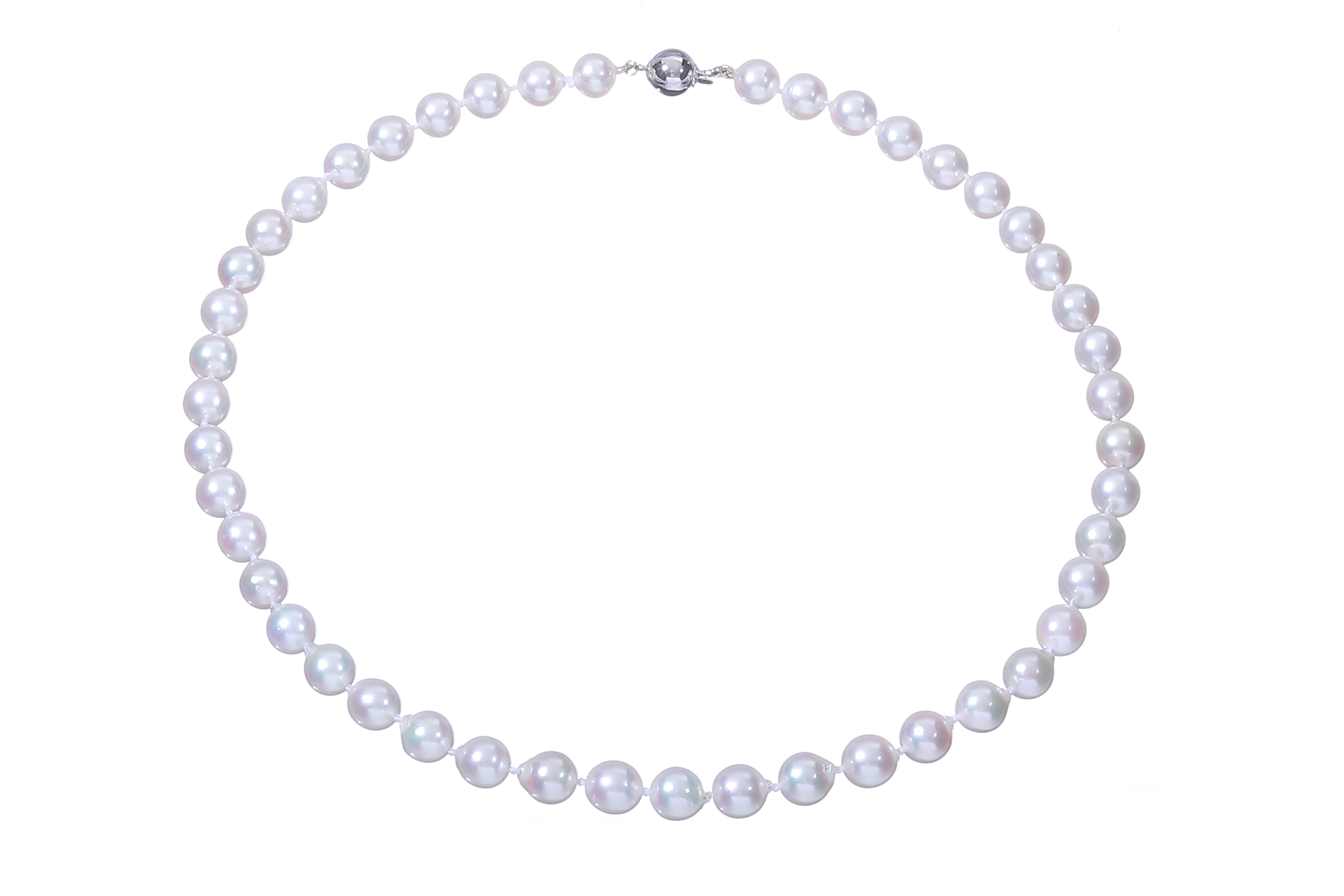 Halskette aus Akoya-Zuchtperlen in Standardqualität mit Verschluss aus Weißgold 7.5–8 mm - 5