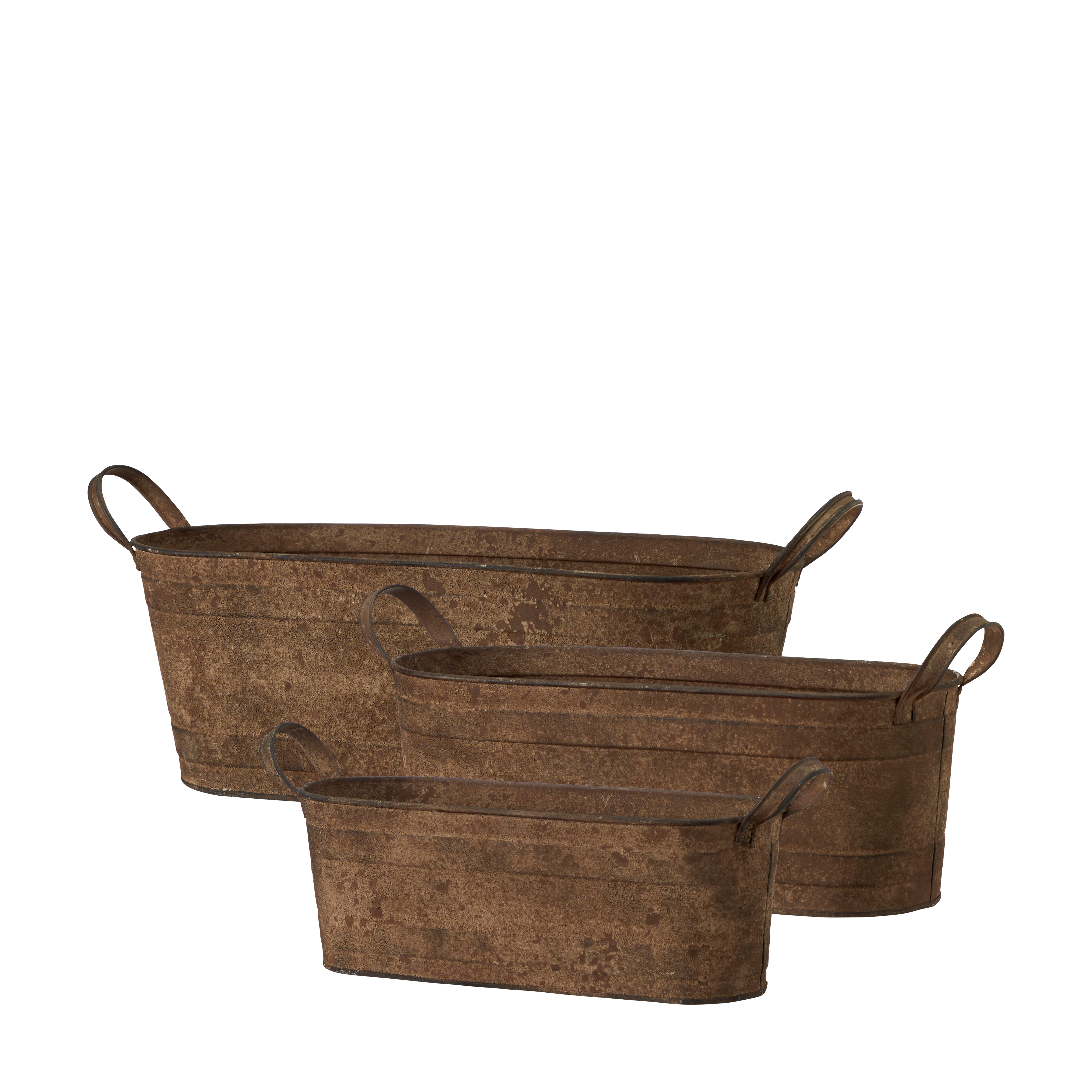 Pots - Bowls - Oval - Rust - 3-pack - 2