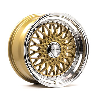 17" LENSO WHEELS BSX - GLOSSY GOLD POLISHED