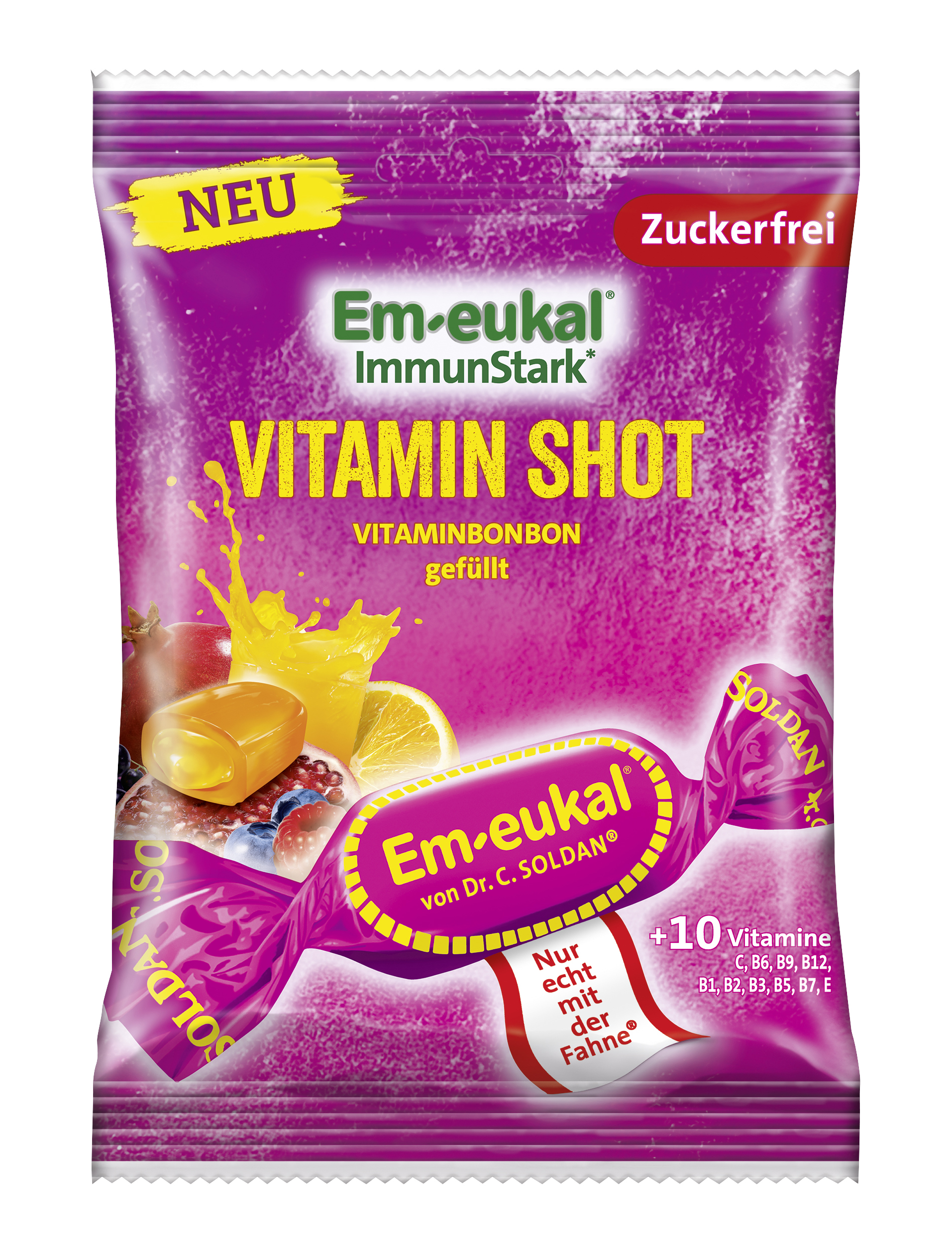 Sockerfri Halstablett Vitamin Shot 75g - Em-eukal