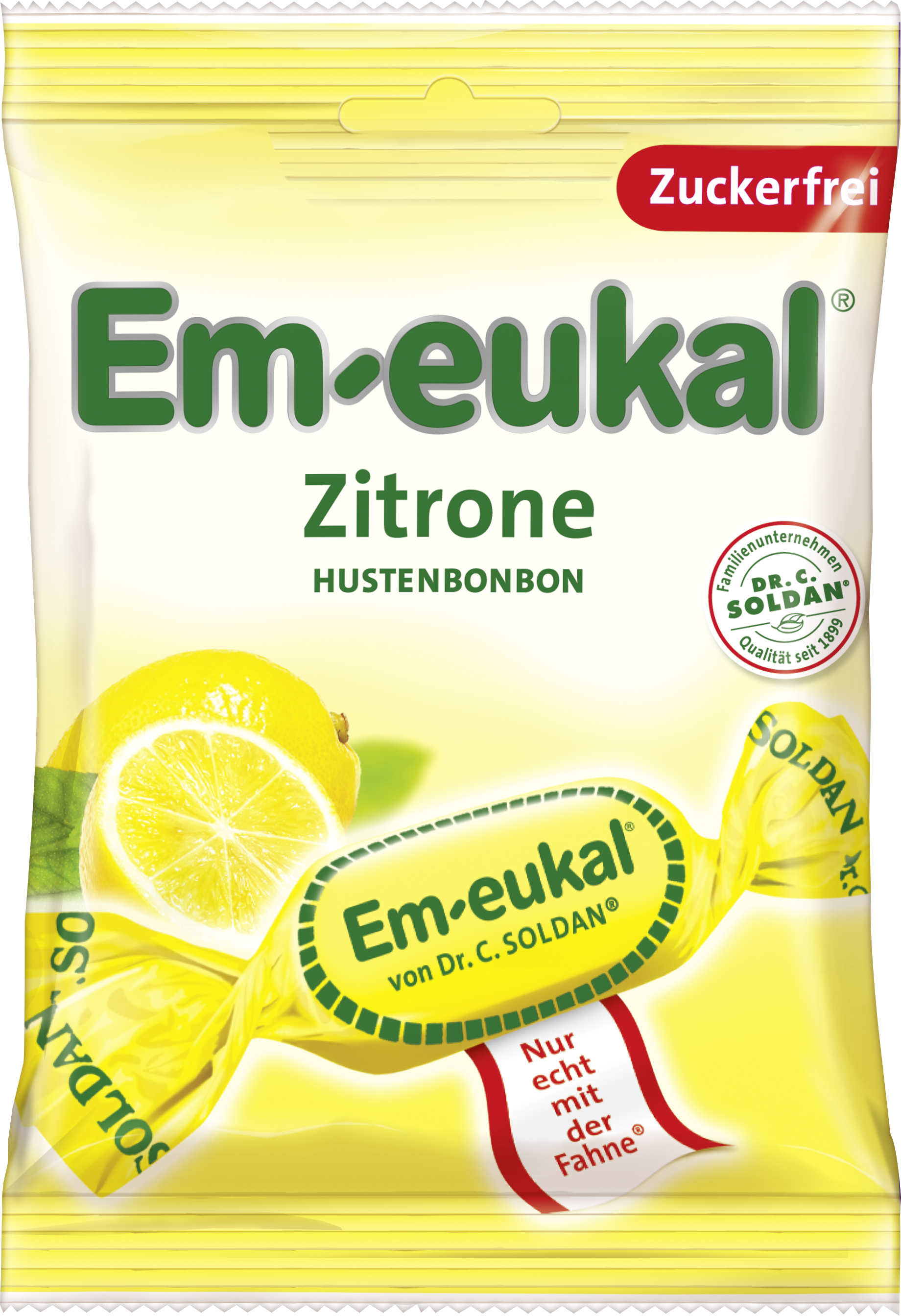 Sockerfri Halstablett Citron 75g - Em-eukal
