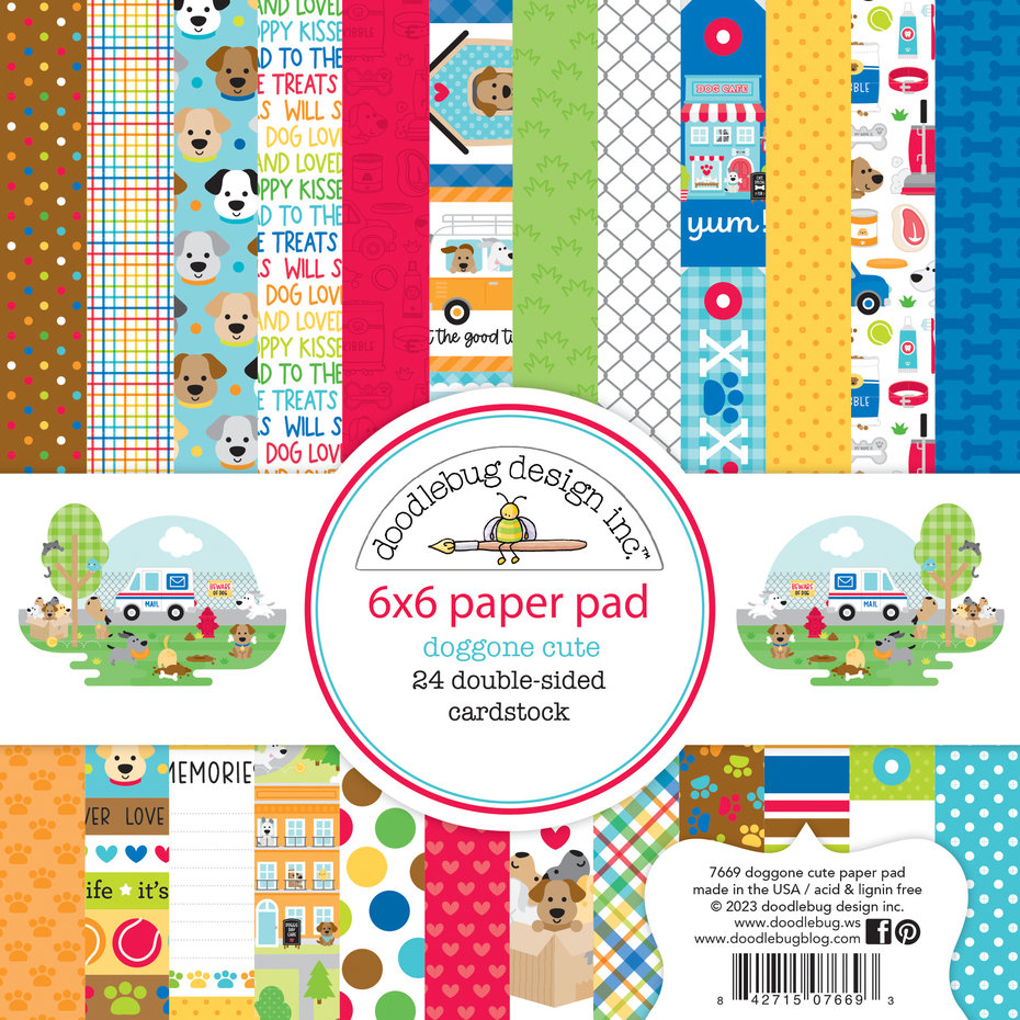 Doodlebug Design -Doggone Cute 6x6 Inch Paper Pad