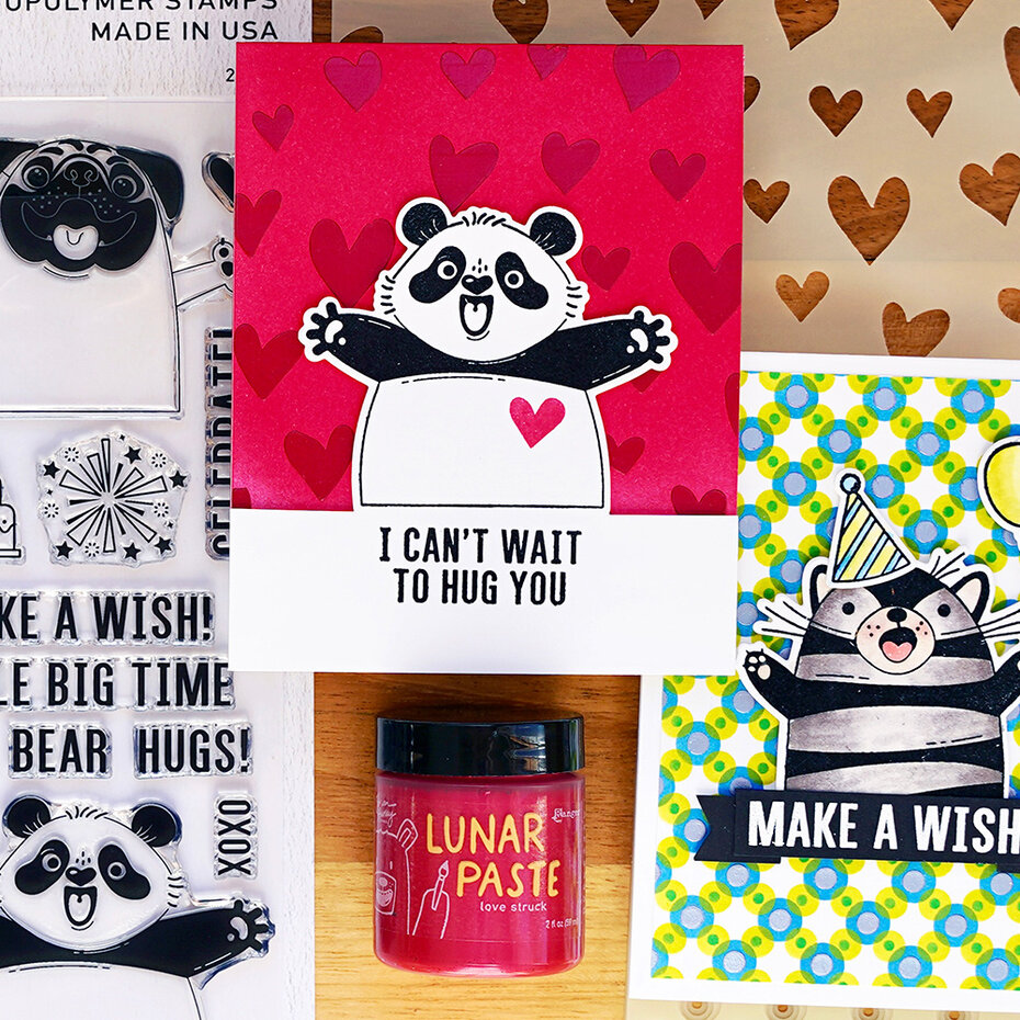  RANGER  -Simon Hurley Stencils 6x6 Inch Happy Hearts  2 pcs - 4