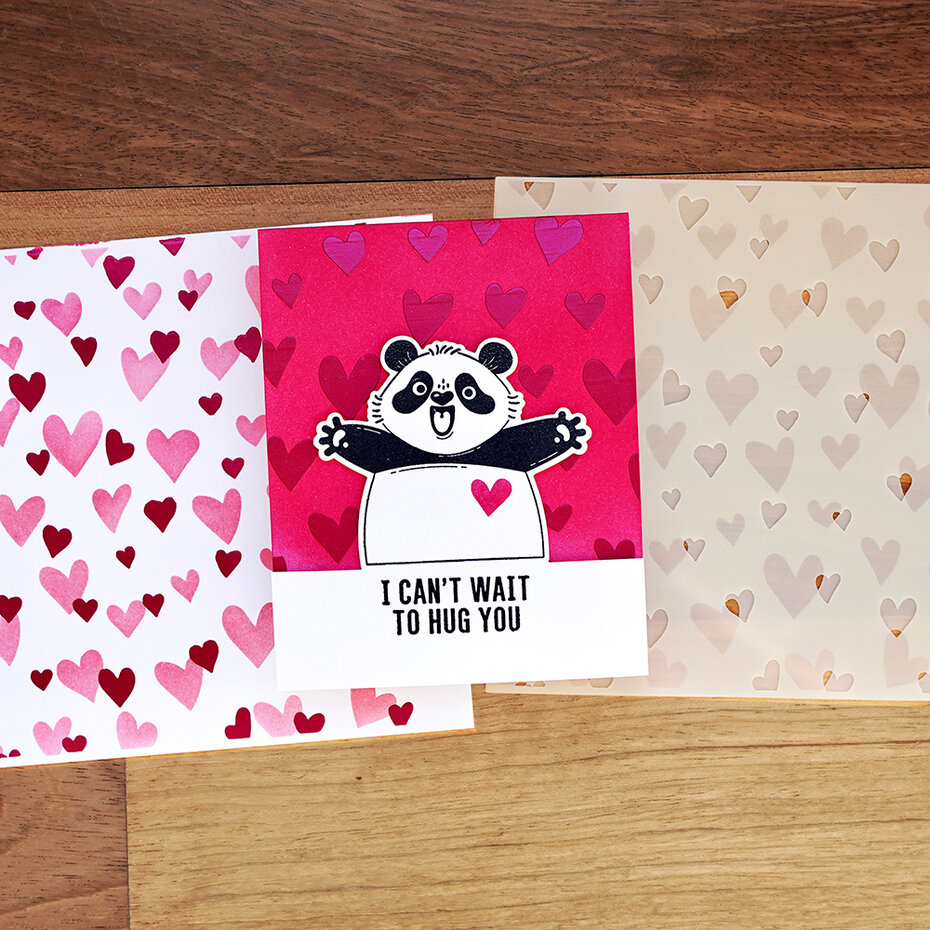  RANGER  -Simon Hurley Stencils 6x6 Inch Happy Hearts  2 pcs - 2