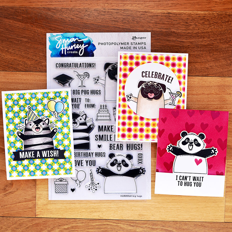  RANGER  -Simon Hurley Stencils 6x6 Inch Happy Hearts  2 pcs - 3