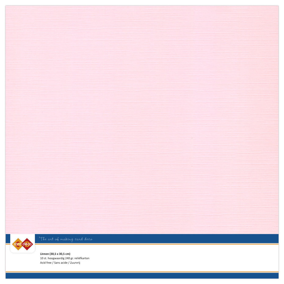 CARD DECO-Linen Cardstock 30,5x30,5 cm Light Pink (10pcs) 