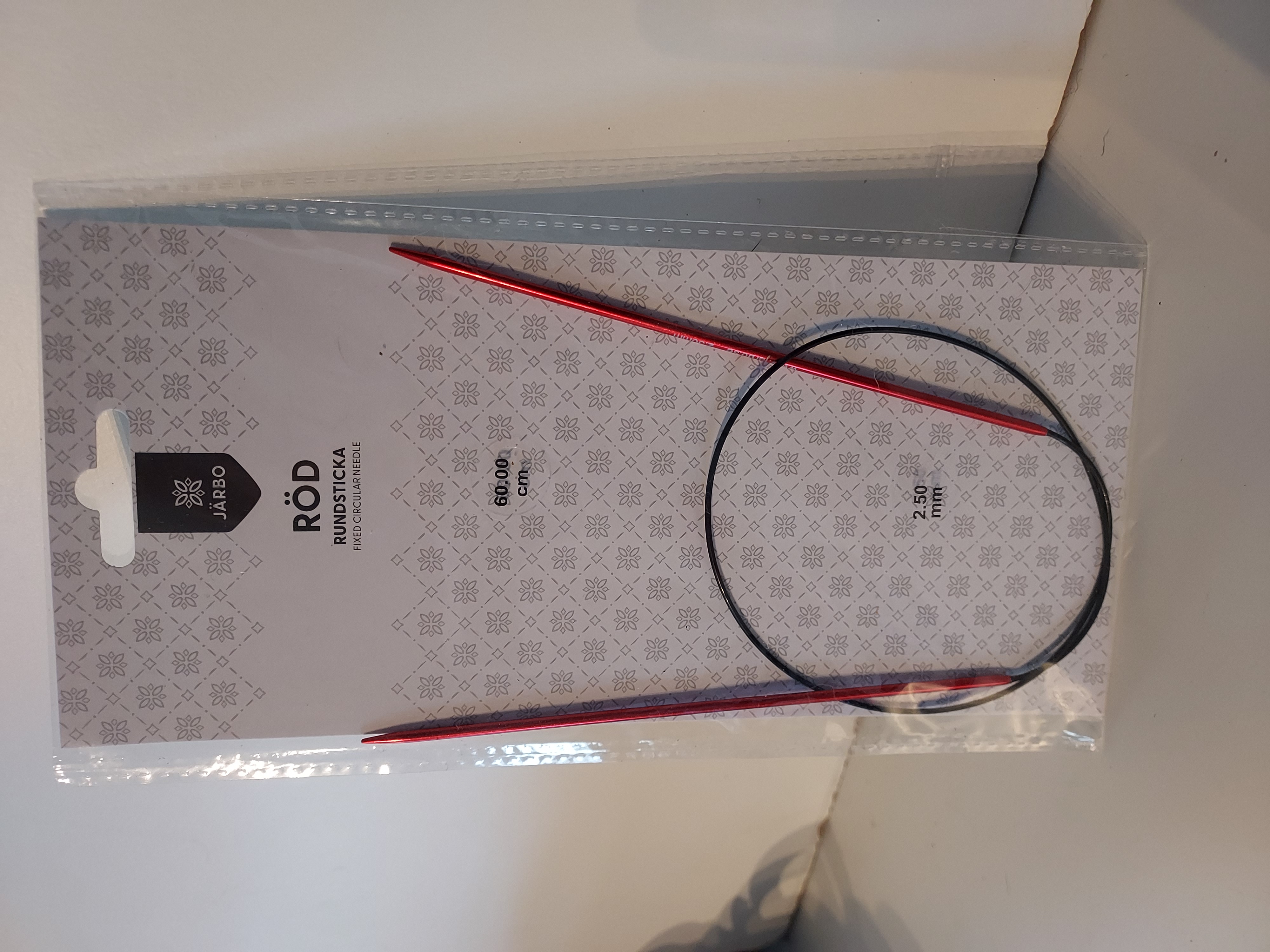 Rundsticka 2.5mm 60cm kabel med metall Järbo 