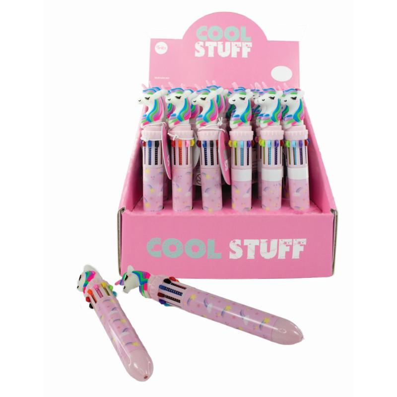 Penna Unicorn med 10 Färger, Klickpenna - Tinka