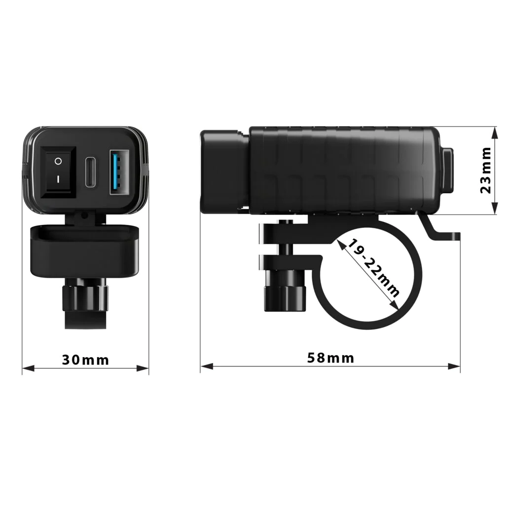 USB och USB-C laddare med LED voltmeter - 3