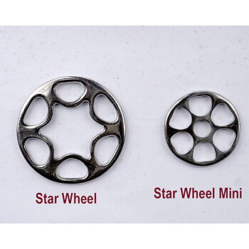 Hackamore shanks Star Wheel F.R.A.© Mini (shettis & pony), 60 mm, silver