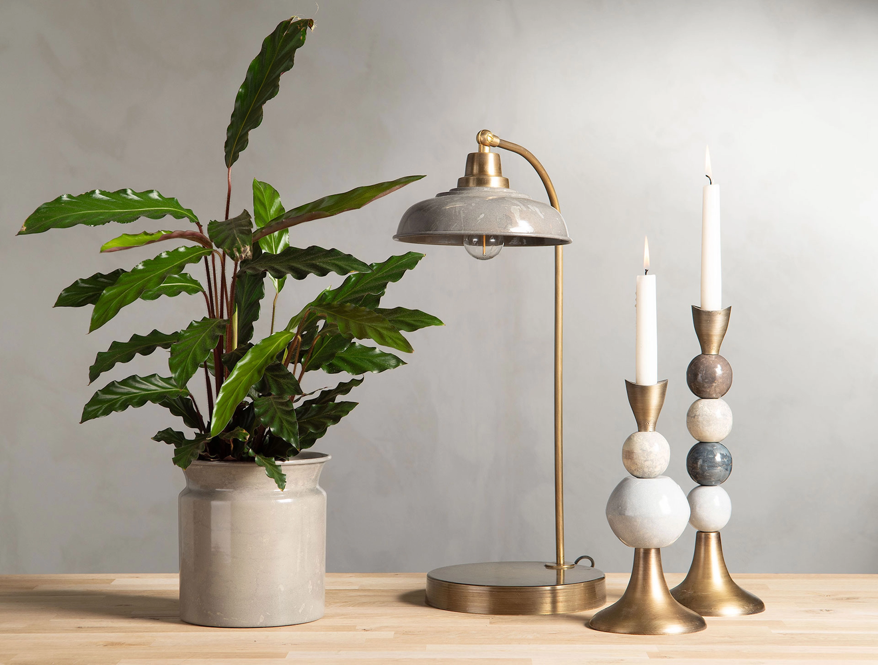 Bordslampa - Lampa - Greige - 20x52 cm - 5