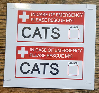 Klistermärken  2 st "In case of emergency" FRAKTFRITT