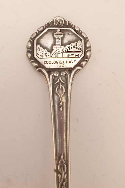 Danmark Zoologisk have souvenir kaffesked nysilver - 2